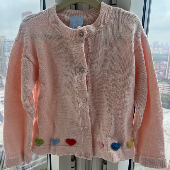 Bella Bliss Pink Appliqué Heart Cardigan, sz 4, EUC - Picture 2 of 4